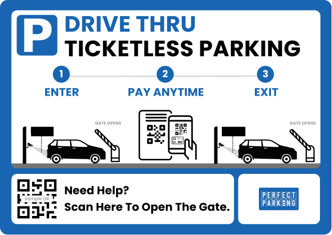 Example Perfect Parking drive-through ticketless parking directions